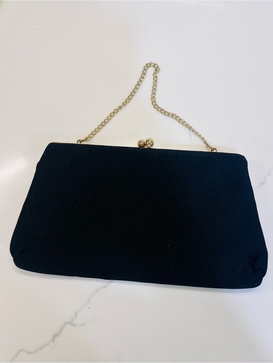 Vintage Handbags - Vintage Women’s Black Clutch Tuck In Or Out Chain Strap For Evening Formal